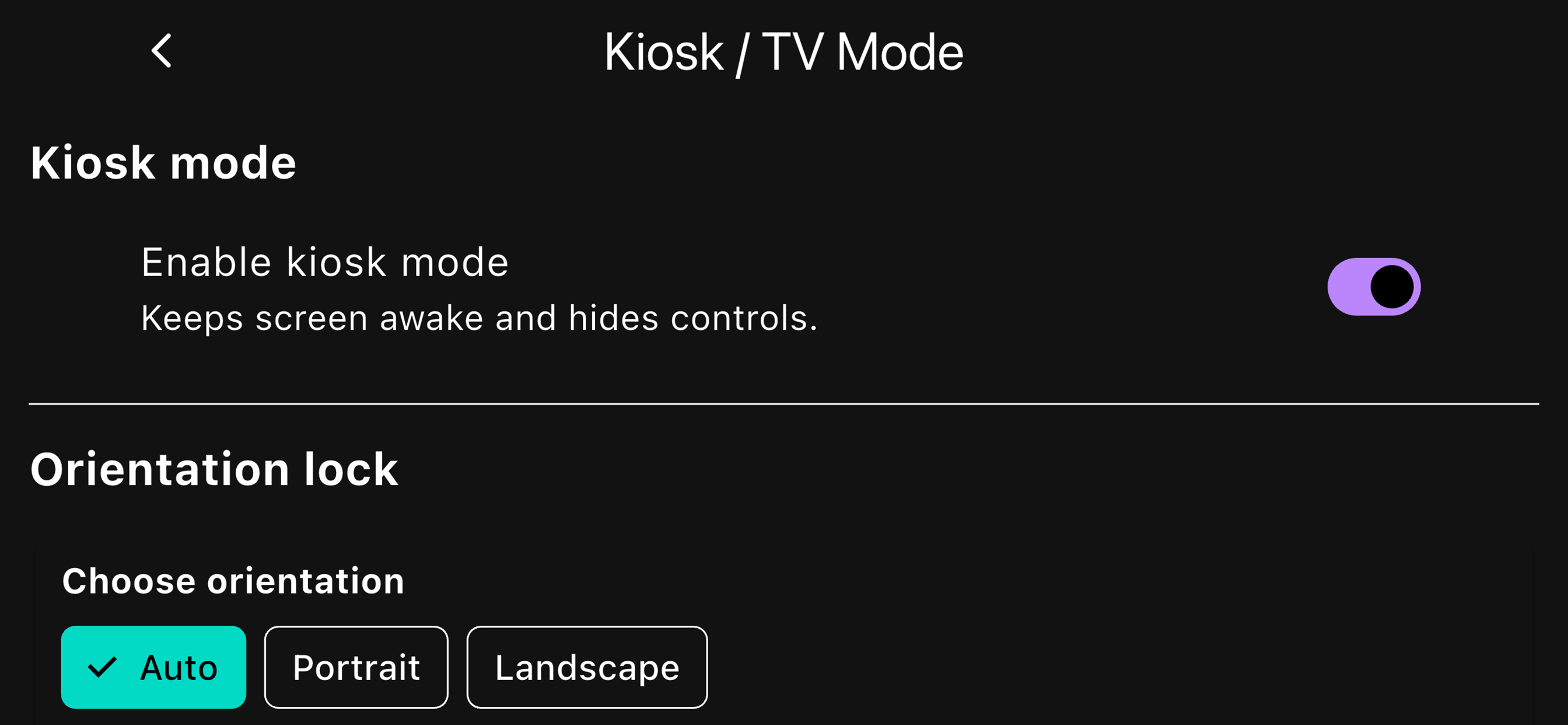 Sections and incident log screen